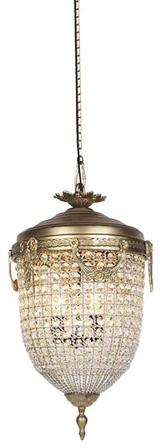 Závesné svietidlo v štýle Art Deco s krištáľom 40 cm zlaté - Cesar