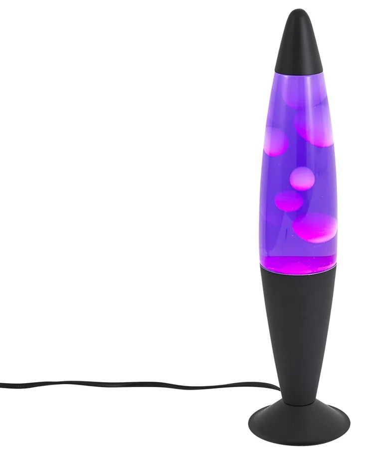 Lávová lampa fialová s bielym voskom vrátane LED - Molten Lava