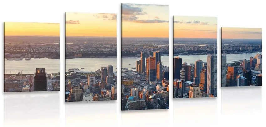 5-dielny obraz panoráma mesta New York