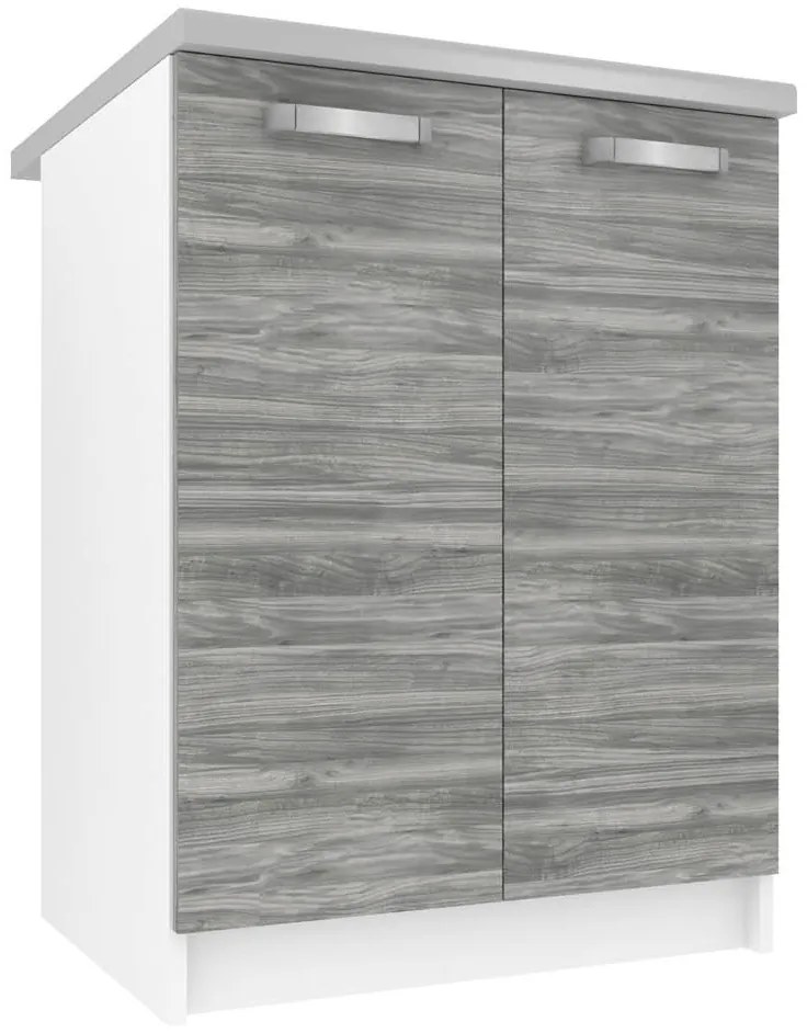 Kuchynská skrinka Belini spodná 60 cm šedý antracit Glamour Wood s pracovnou doskou TOR SD2-60/0/WT/GW/0/U