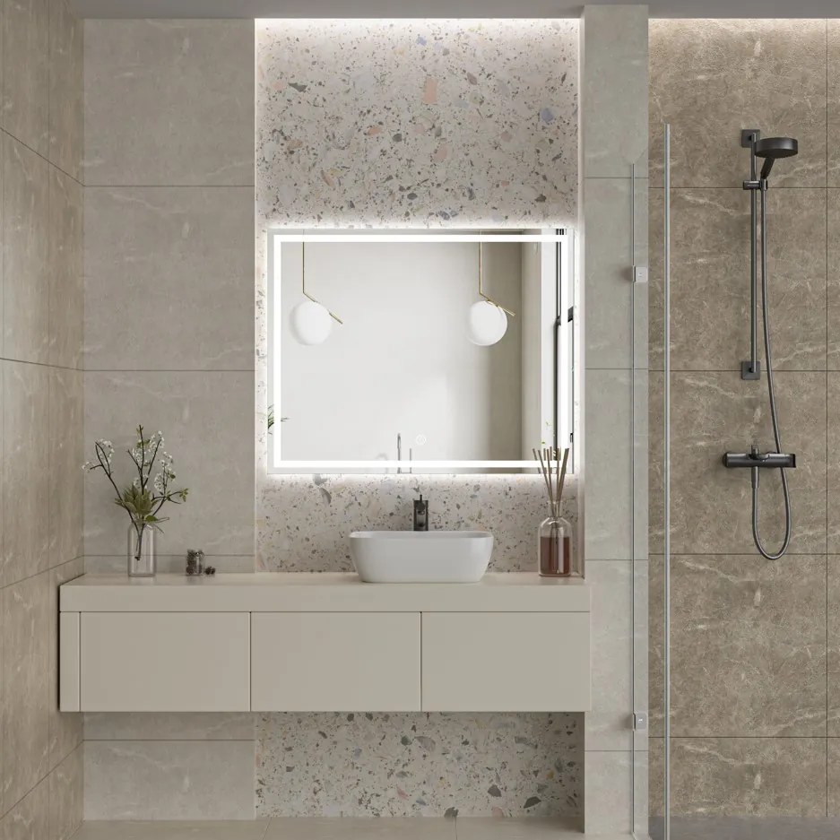 Erga Harper, LED zrkadlo 100x80cm, 2760 lm, 6500K, predné/zadné osvetlenie, ERG-V01-113-1080-00