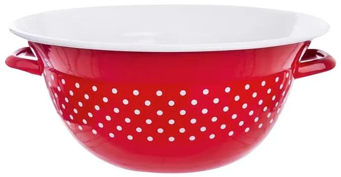 Šalátová misa červená s bodkami priemer 26 cm