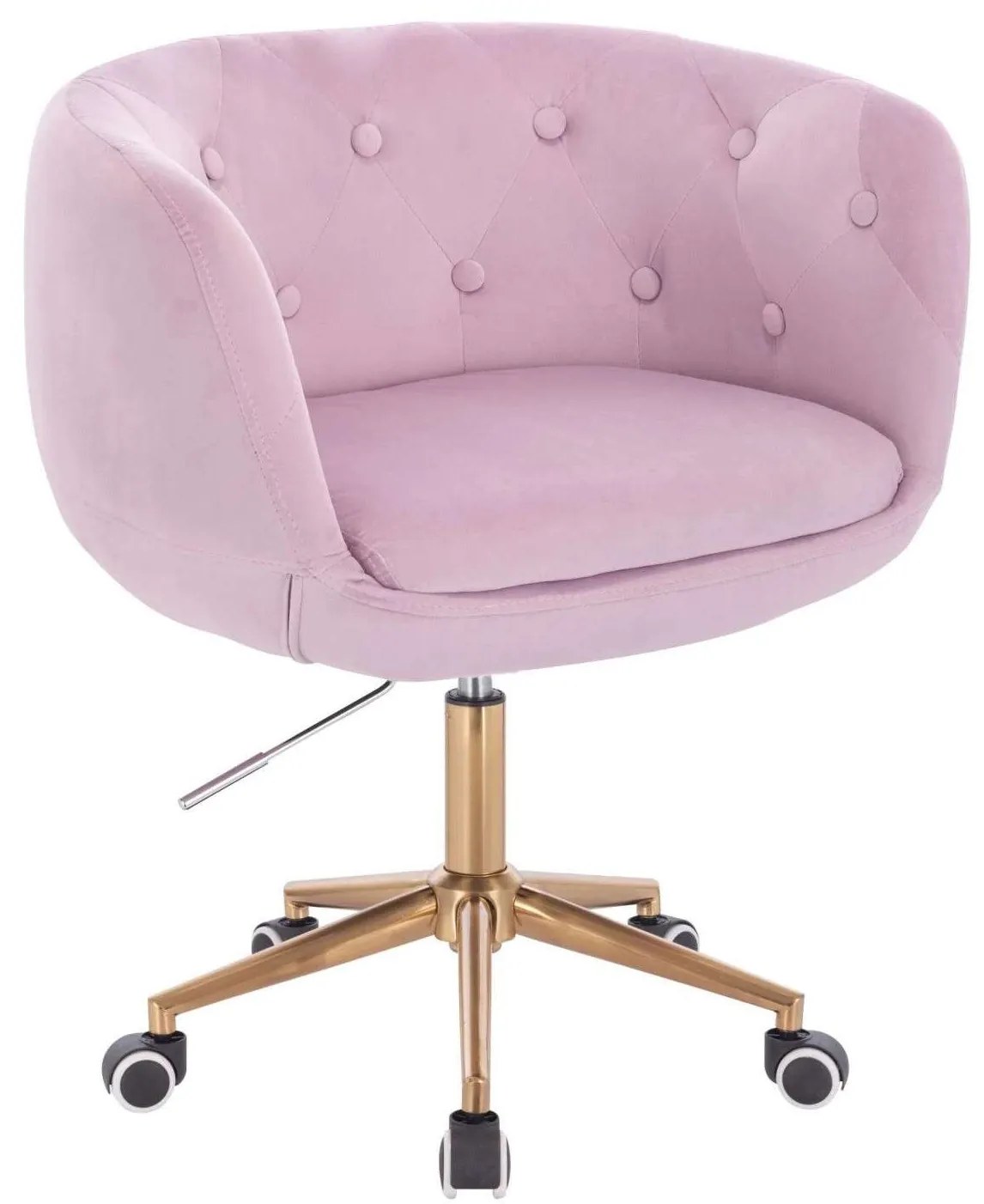 LuxuryForm DESIGN Kreslo MONTANA VELUR na zlatej podstave s kolieskami - levanduľa