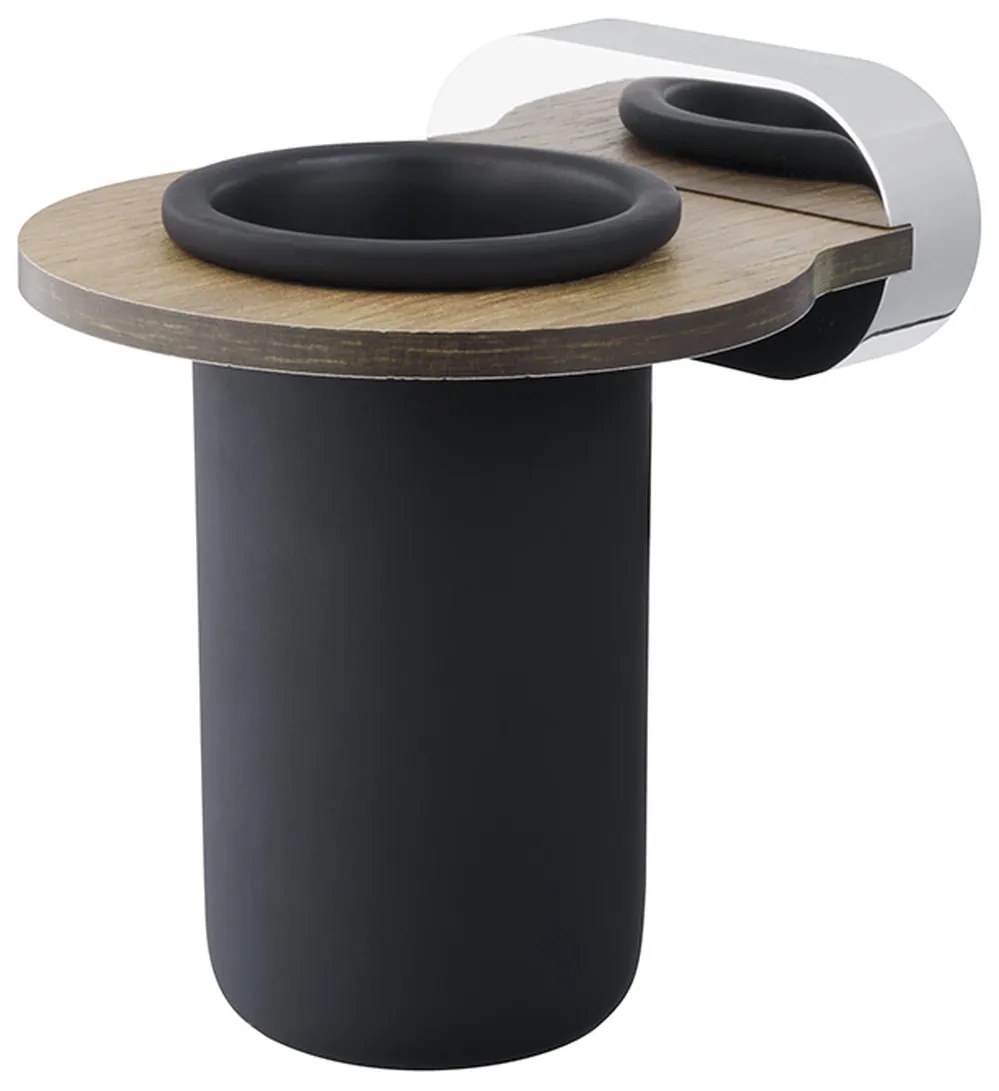 BISK Erga Bergen, pohár na kefku, chróm-hnedá, ERG-07064 BISK Erga Bergen, pohár na kefku, chróm-hnedá, ERG-07064