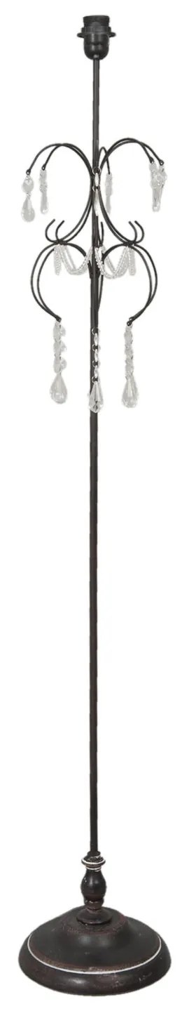 Hnedá kovová antik stojacia lampa s kamienkami Inia - Ø 24*147 cm/ E27 /MAX 60W