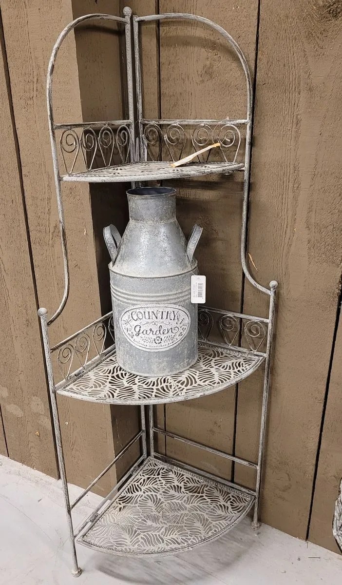 Dekoračná plechová kanva na mlieko Country Garden - Ø17*36 cm