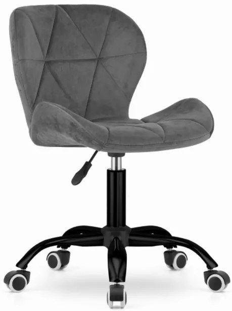 TRENDIE Zamatové otočné kreslo California tmavo sivé