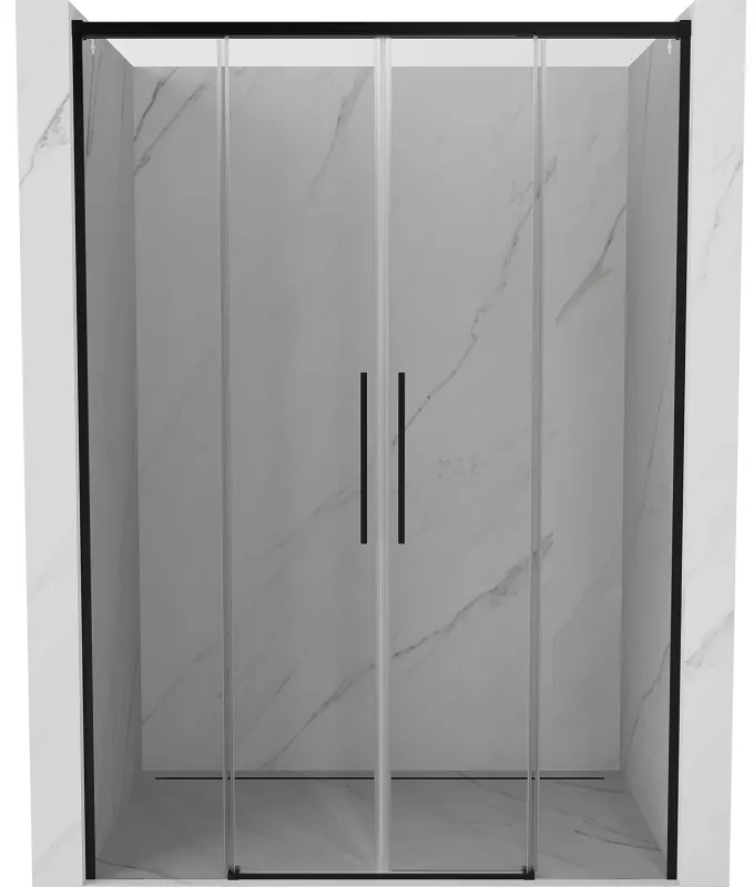 Mexen Rox, posuvné sprchové dvere 160 cm, číre sklo, čierny profil, 8C2-160-002-70-00