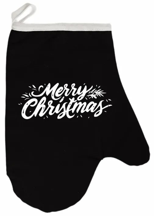 Vianočná kuchynská rukavica Merric EMI, čierna