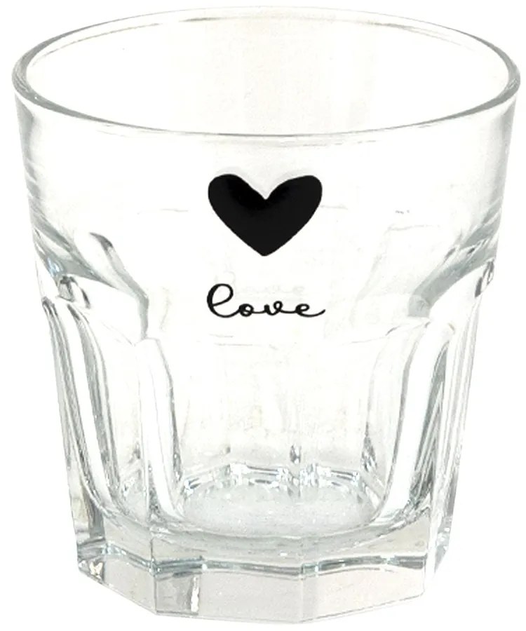 Pohárik na nápoj so srdiečkami Love Birds - Ø 8*8 cm / 180 ml