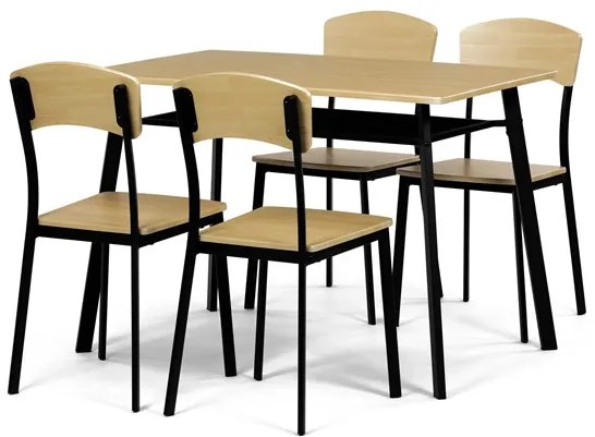 Autronic BONTEC Jedálenský set so 4 stoličkami, 110x70x76cm, mdf, dub, AUT-O2222 OAK Farba: Hnedá