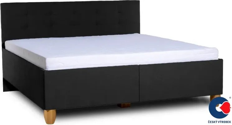 Manželská posteľ s lamelovým roštom ALMA, 200x180, čierná vzor (č.41)