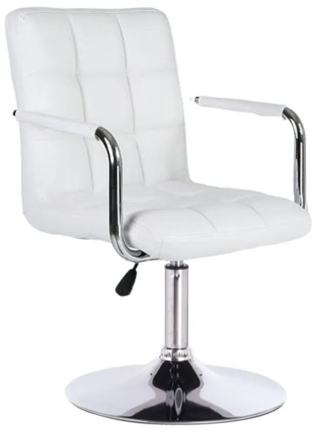 LuxuryForm DESIGN Stolička VERONA na striebornom tanieri - biela