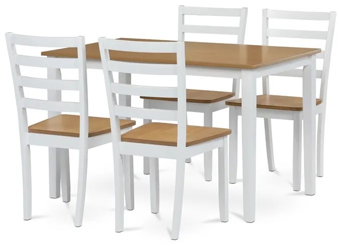 Autronic BONTEC Jedálenský set so 4 stoličkami, 120x75x75cm, masív, prírodný, VESPA OAK Farba: Prírodné