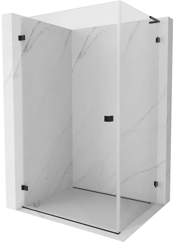 Mexen Lunar-B L výklopný sprchový kút ľavý 85 x 70 cm, číre sklo, čierna matná, 832L-085-070-70-00-L