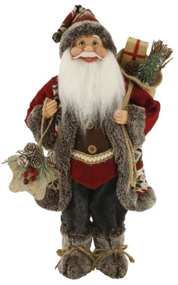 Dekorácia Vianočný Mikuláš Bordový 46cm