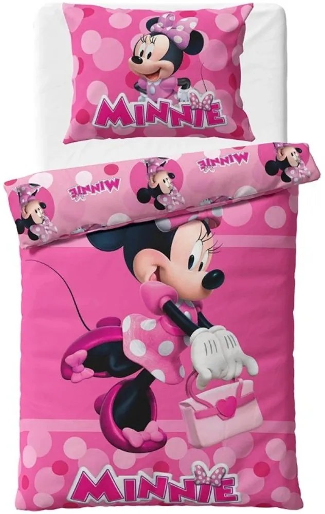 Bavlnené posteľné obliečky Minnie Mouse - motív Módna ikona - 100% bavlna - 70x90 cm + 140x200 cm