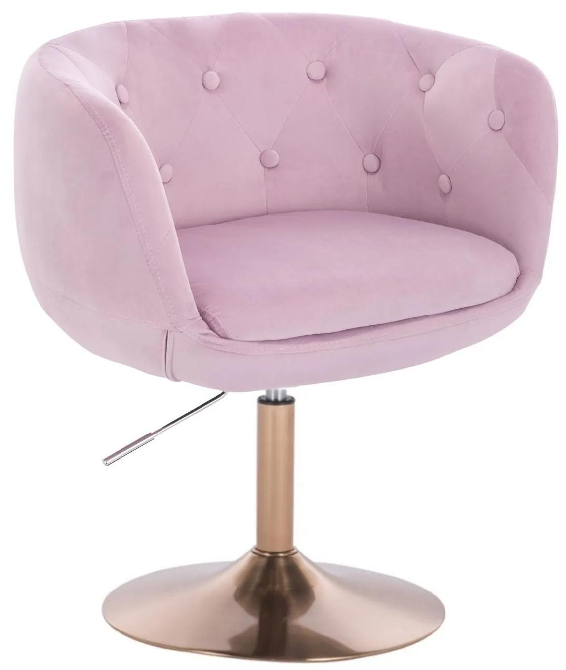 LuxuryForm DESIGN Kreslo MONTANA VELUR na zlatom tanieri - levanduľa