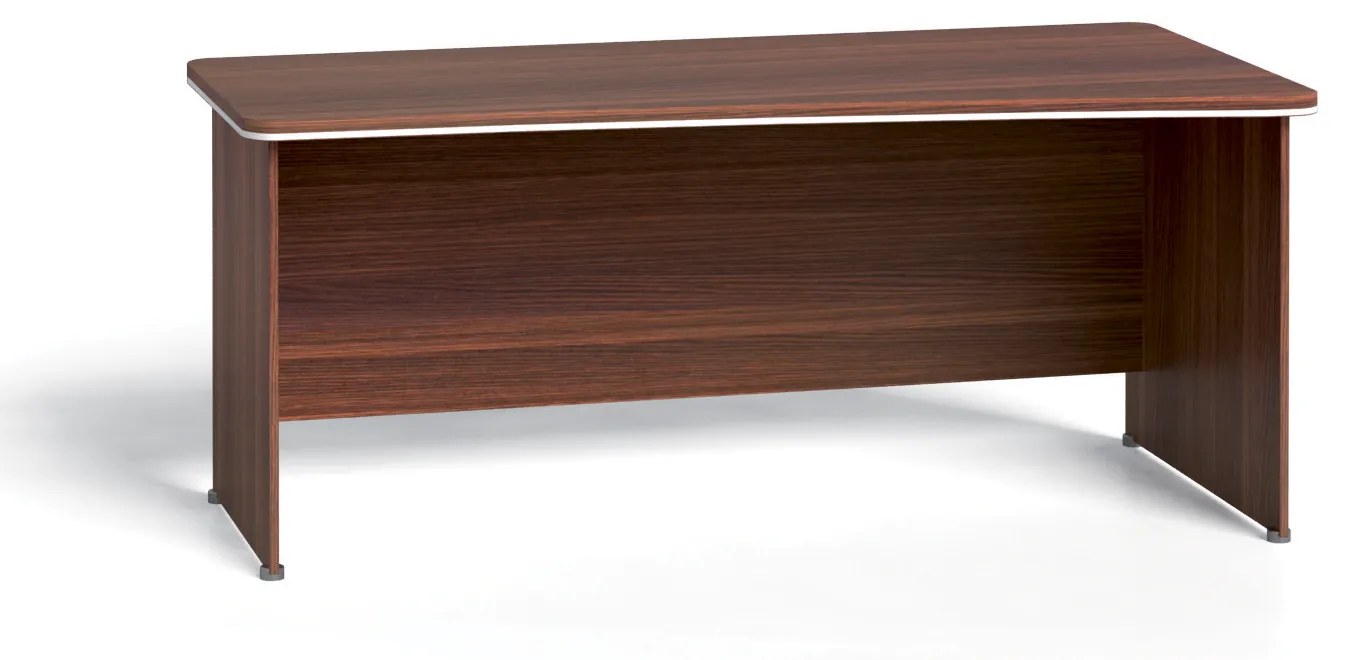 Rohový kancelársky písací stôl ARRISTO LUX, oblúk pravý, 1800 mm, orech