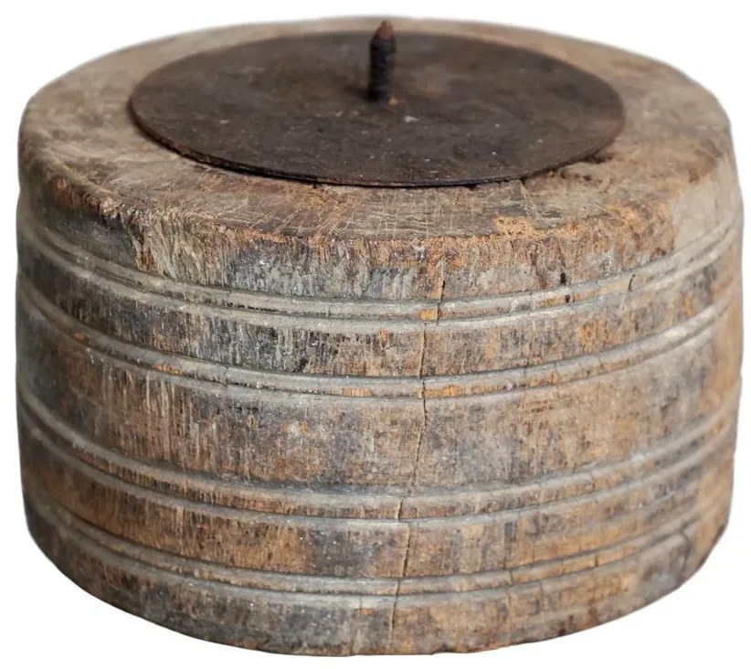 Drevený svietnik na stĺpovú sviečku Grimaud Unit - Ø 15*19 cm