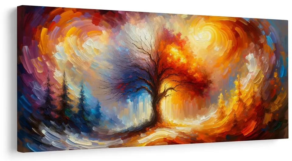 Obraz farebný strom života v búrke