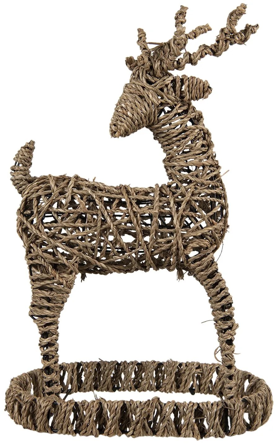 Dekorácia Jeleň omotaný morskou trávou - 30*20*49 cm