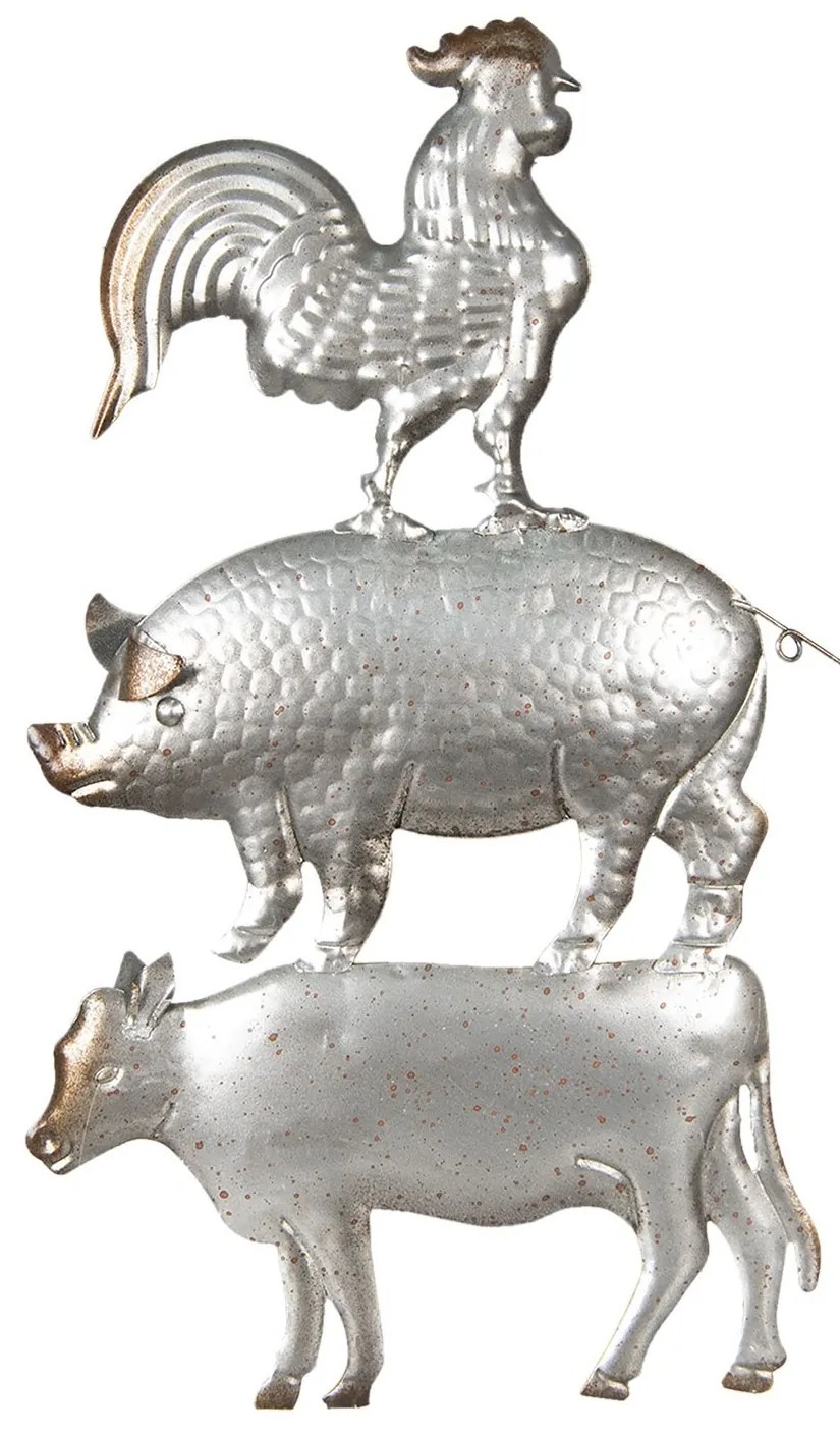 Nástenná kovová dekorácia zvieratá - 26 * 1 * 46 cm