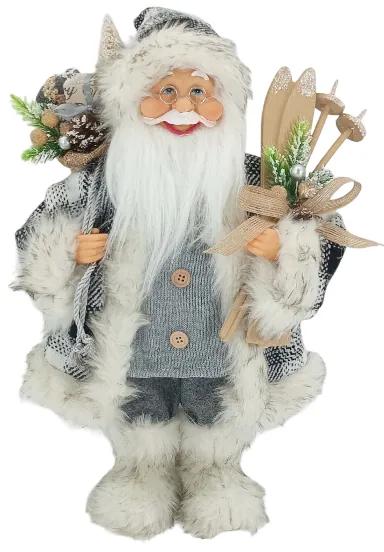 Dekorácia vianočný Mikuláš Sivý 40cm