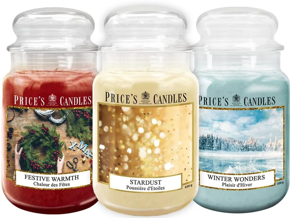 Price´s Set 3 MAXI vánočních svíček Price's