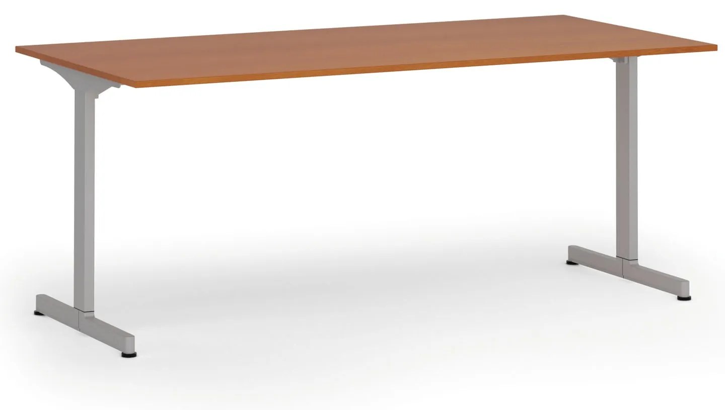 Kancelársky stôl PRIMO BETA, 180x90 cm, sivá podnož, čerešňa