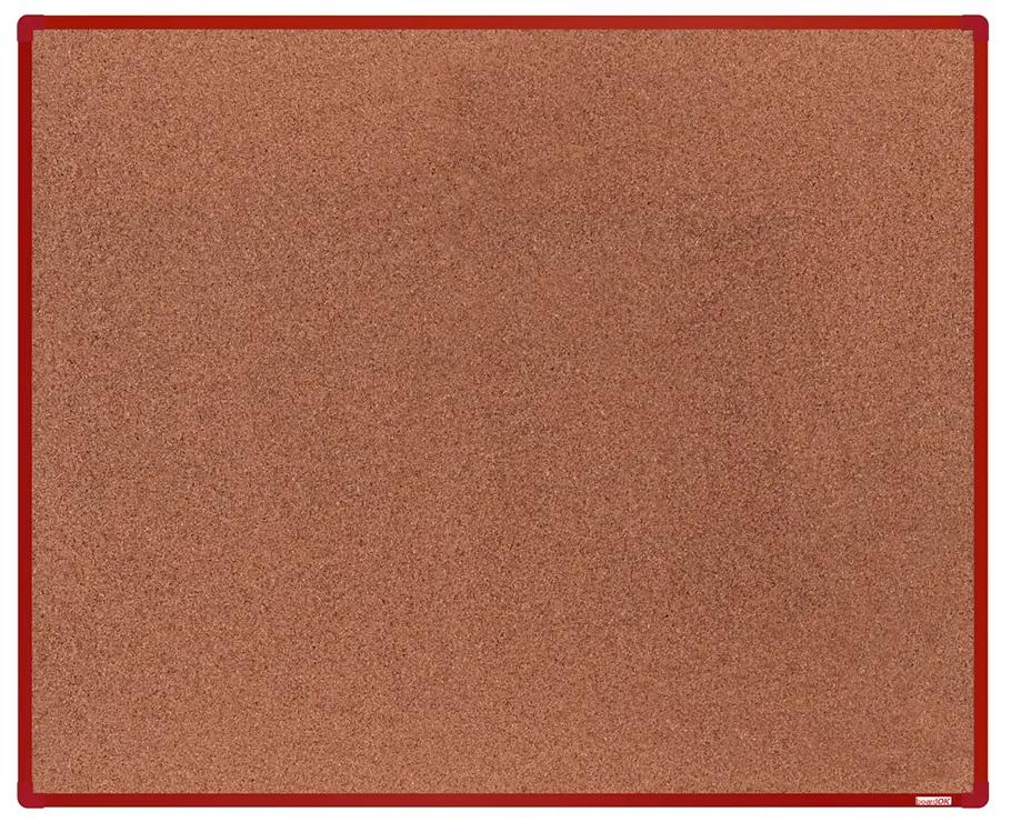 Korková nástenka boardOK v hliníkovom ráme, 1500 x 1200 mm, červený rám
