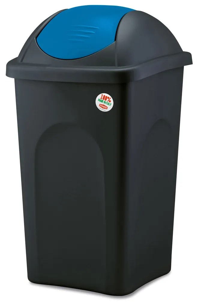 STEFANPLAST Odpadkový kôš Multipat 60 l, čierny, modré veko