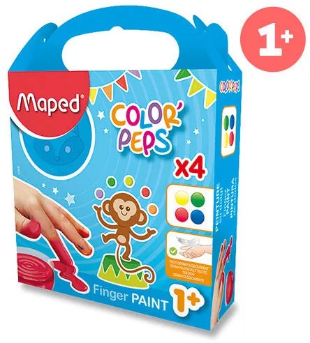 Prstové farby Maped Color´s Peps- 4 x 80 ml