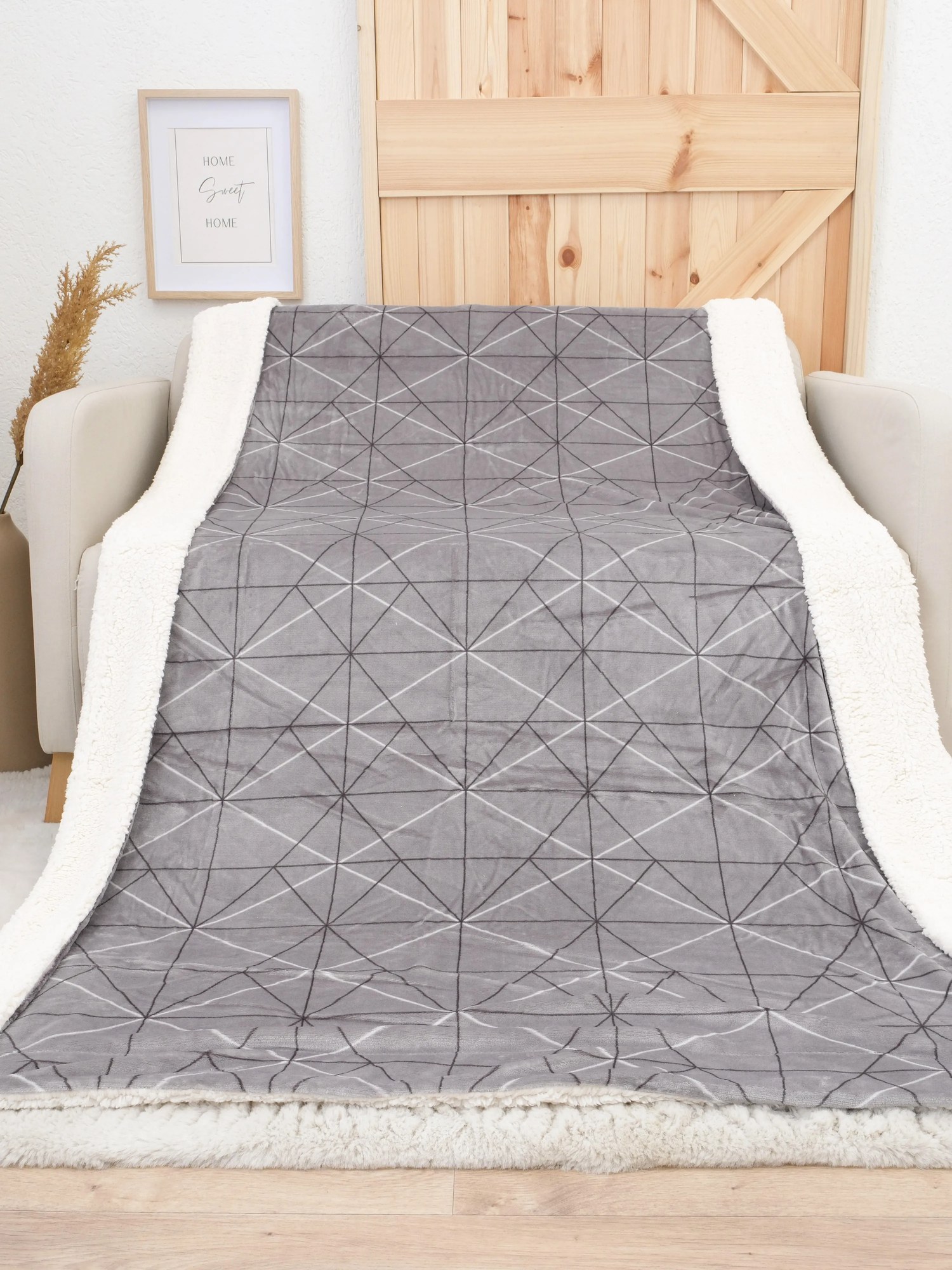 Baránková deka mikroplyš Exclusive 150 × 200 cm – Sebastian sivý