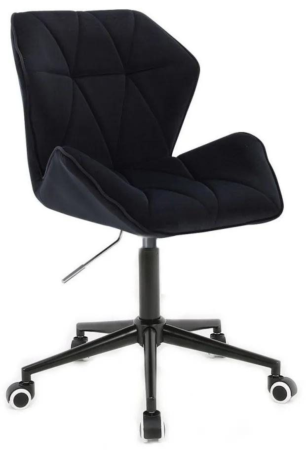 LuxuryForm DESIGN Stolička MILANO MAX VELUR na čiernej podstave s kolieskami - čierna