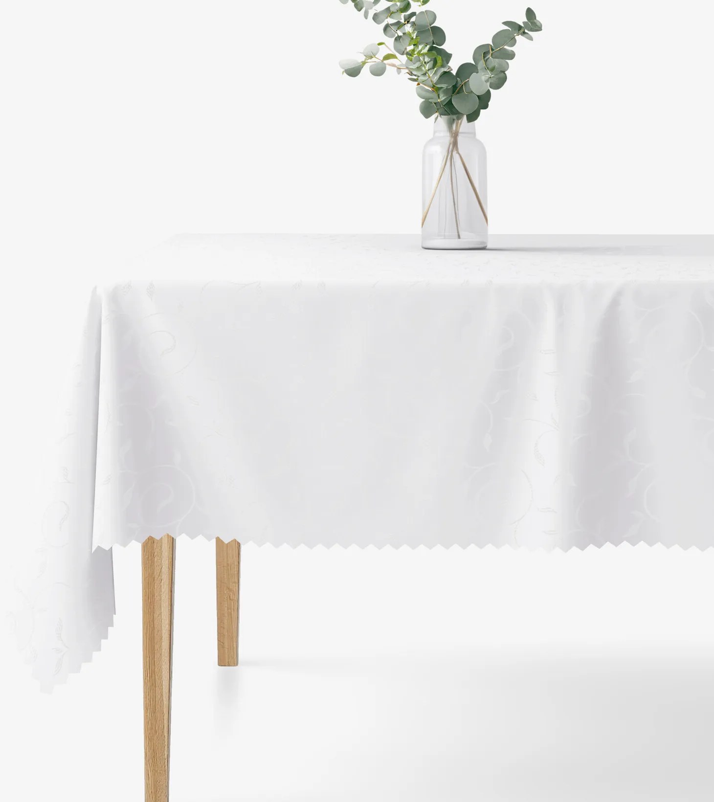 Goldea sviatočný hranatý teflónový obrus - biely s veľkými ornamentmi 100 x 100 cm