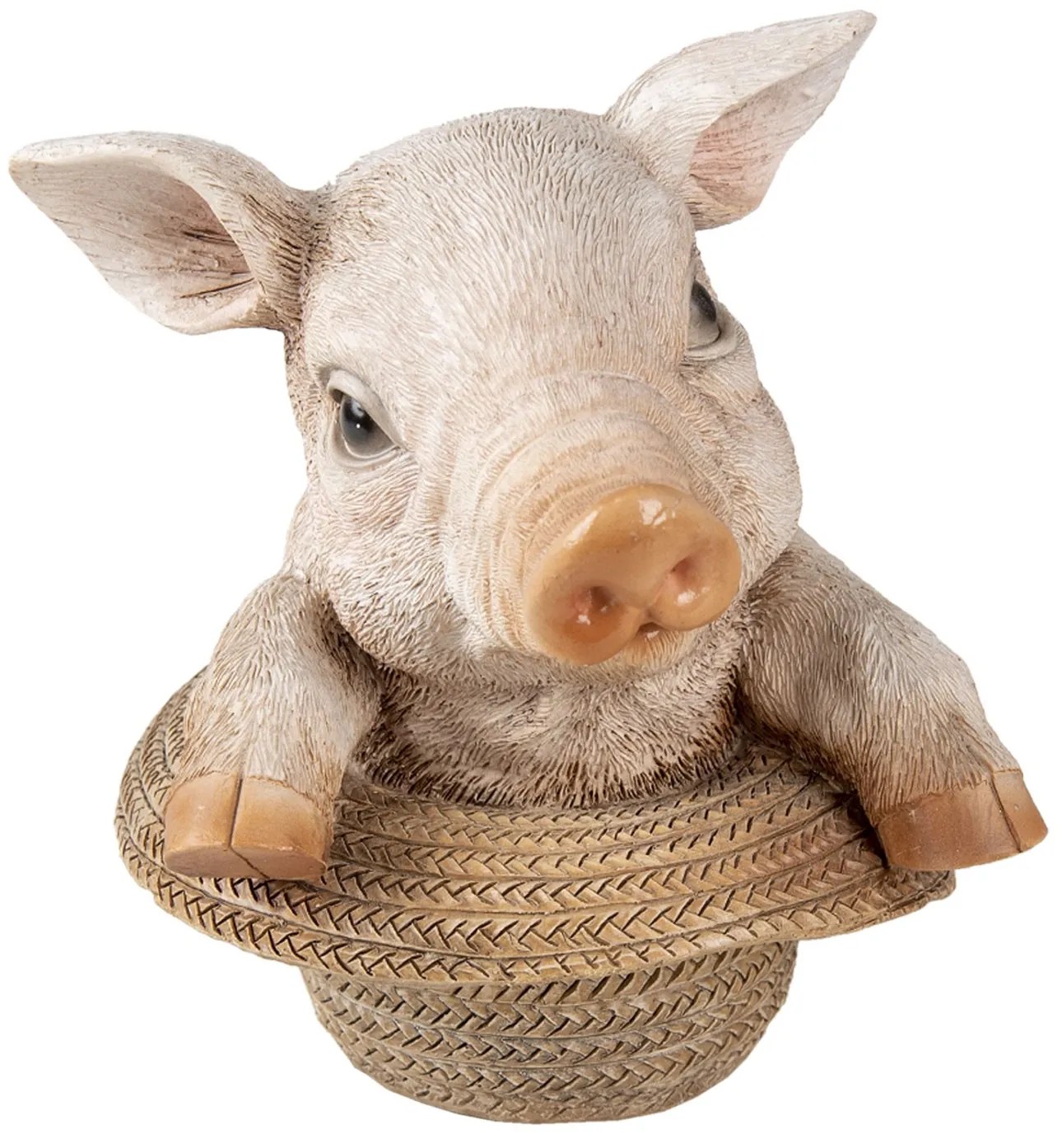 Dekoratívne soška prasiatka v klobúku - 13 * 12 * 14 cm