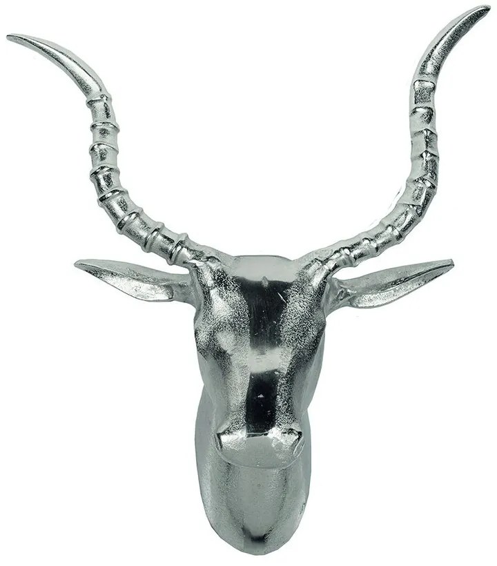 Strieborná nástenná dekorácia hlava Antilopa - 42 * 47cm