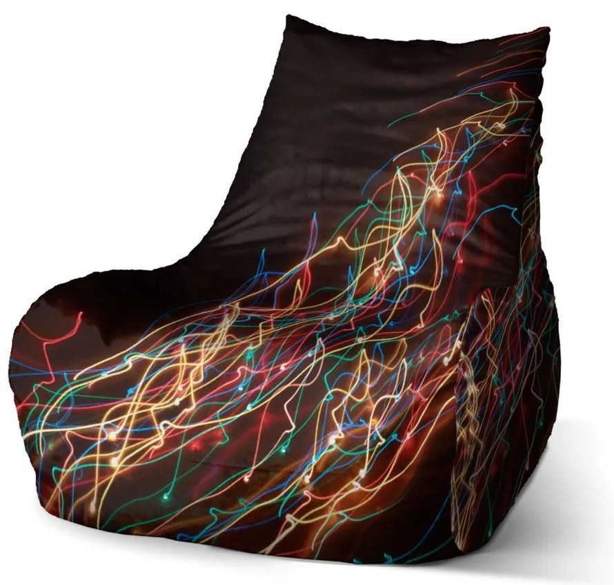 Sedací vak Bean svetelný efekt - detský, farebná
