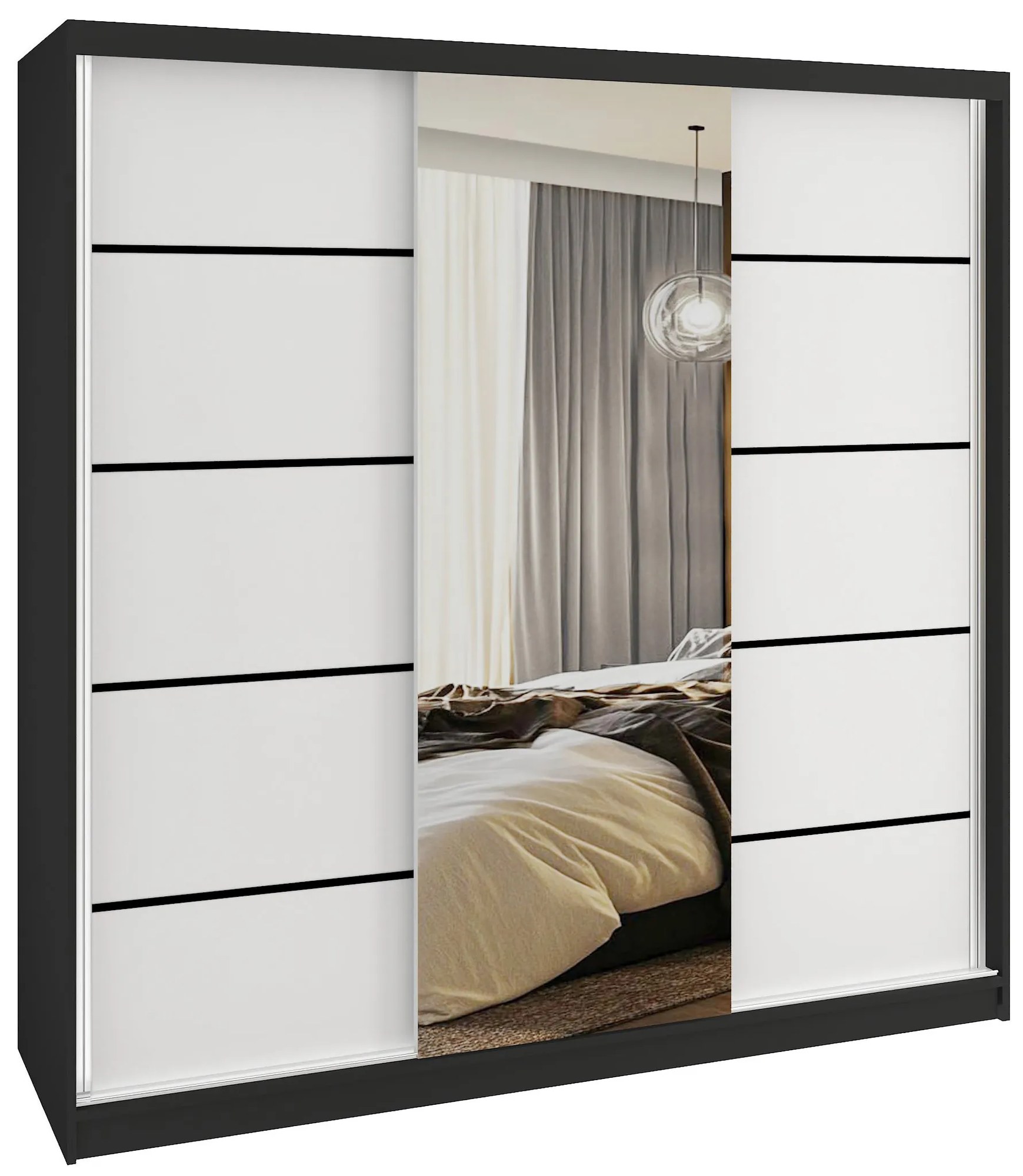 Šatníková skriňa SERENITY 200 cm biely mat MT SERENITY SZP5/0/B/W/0/HIAL