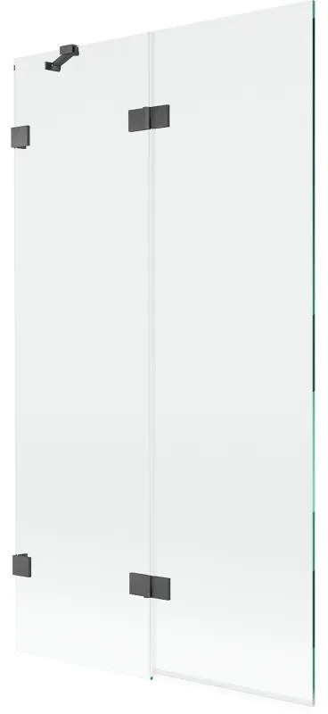 Mexen Lunar, 2-krídlová vaňová zástena ľavá 100 x 150 cm, číre sklo, grafitová, 897-100-100-66-00-L