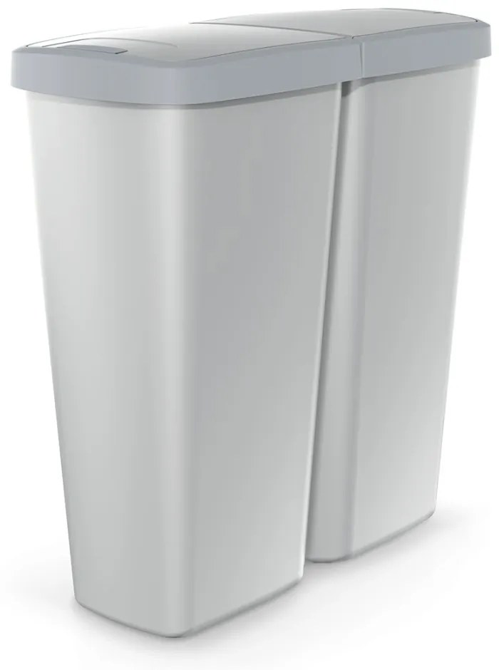 Odpadkový kôš DUO sivý, 50 l, sivá