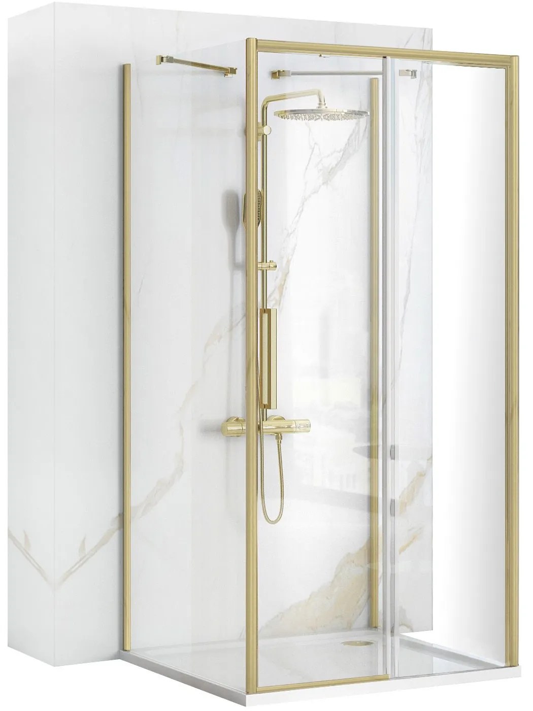Rea, Sprchová kabína REA Rapid Slide Brush Gold, KPL-04716