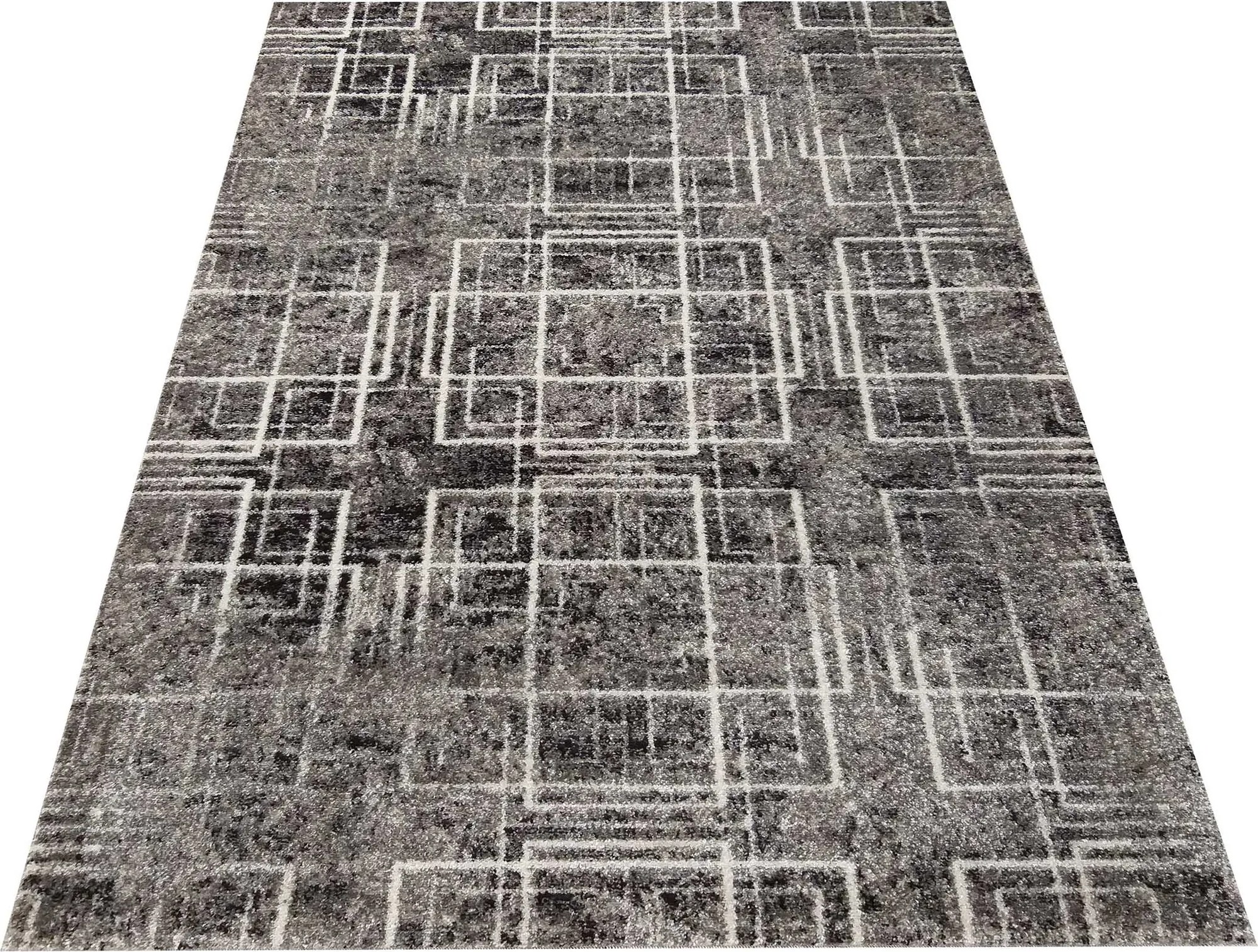 DY Sivý koberec s geometrickým vzorom Panamero 09 Rozmer: 120x170 cm