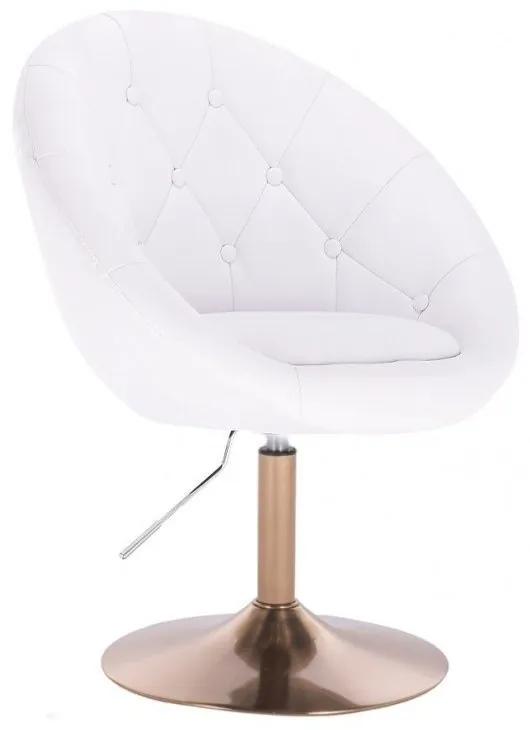 LuxuryForm DESIGN Kreslo VERA na zlatom tanieri - biele