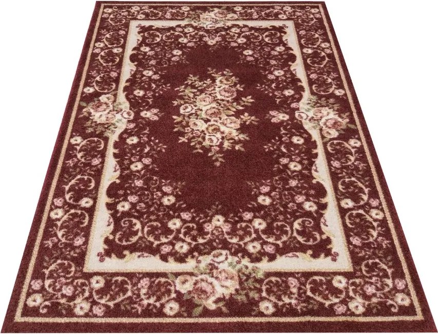 DY Červený koberec s kvetinovým vzorom Casablanca 06 Rozmer: 120x170 cm