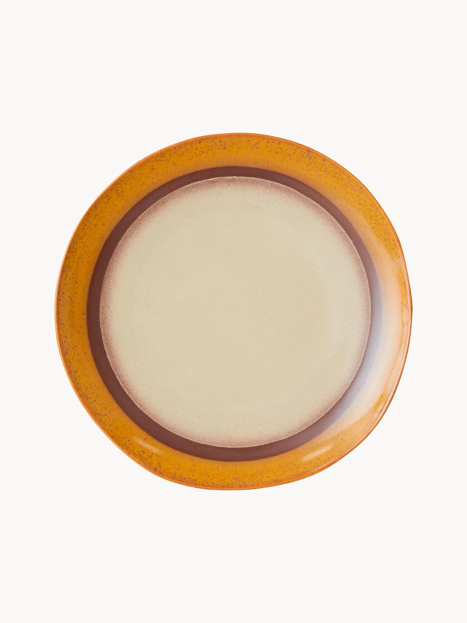 Ručne vyrobené plytké taniere's reaktívnou glazúrou 70's, 2 ks