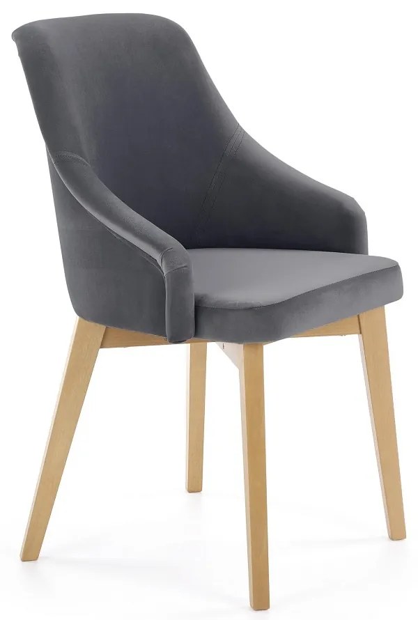 Jedálenská stolička Toledo II, tmavo sivá / dub