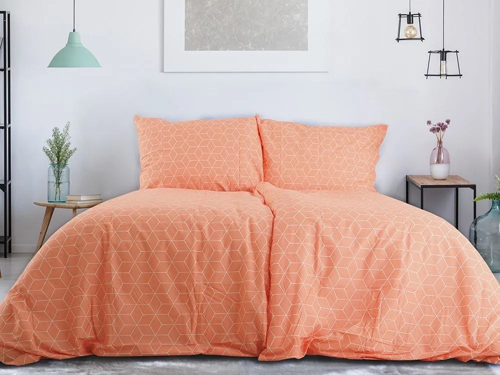 Obliečky z Renforcé bavlny OKTAGON oranžové Rozmer obliečok: 2 ks 70 x 90 cm | 200 x 220 cm