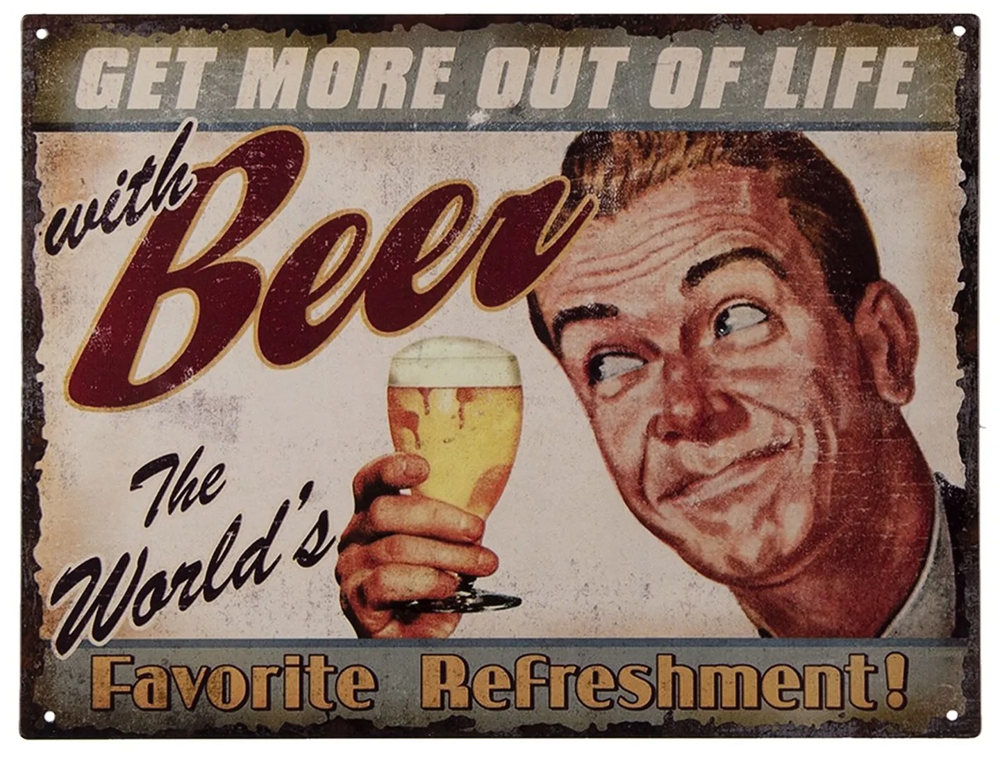 Nástenná kovová ceduľa Get More - 33 * 25 cm Nástenná kovová ceduľa Get More - 33 * 25 cm